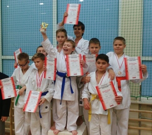 1. miejsce drużyna chłopców 10-13 lat (Klepacki, Dobrzyński, Bożyk)