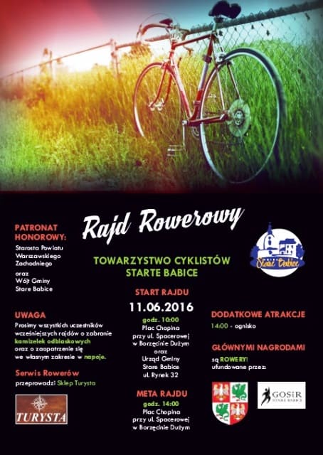 Plakat rajd rowerowy 11 czerwca 2016 — kopia